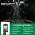 Christmas Decorations Outdoor Star String Lights,349 LED 8 Modes with 14" Topper Star Christmas Tree Lights,Star Waterfall Lights for Outside Tree Yard Wedding Home Party,Cool White