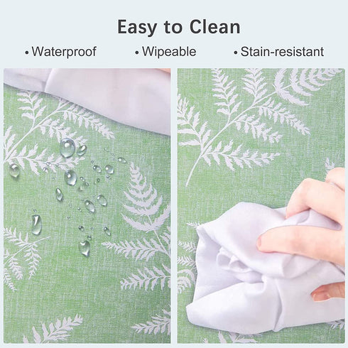 JUCFHY Vinyl Tablecloth with Flannel Backing,Vinyl Tablecloths for Rectangle Tables,Green Plastic Table Cloth for Camping Dining Party,PVC Picnic Table Cover(Green Fern,52x72 Inch)