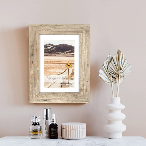 YOUNG POONG 5x7 Rustic Picture Frame for Table-Top Display and Wall Mounting Photo Frame(5x7-3Pack,Rotten Grey)
