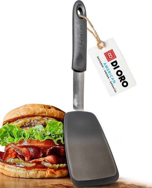 DI ORO Egg Spatula - Silicone Turner Spatula for Cooking - Spatula for Nonstick Cookware Heat-Resistant - High Heat Thin Spatula & Flexible Turner - Kitchen Flipper BPA Free & Dishwasher Safe