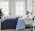 Blue Ridge Home Fashions Two-Tone Reversible Microfiber Down Alternative All Season Comforter-Hypoallergenic Polyester Fill, King, Navy/Light Blue