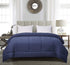 Blue Ridge Home Fashions Two-Tone Reversible Microfiber Down Alternative All Season Comforter-Hypoallergenic Polyester Fill, King, Navy/Light Blue