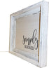 Parisloft Simply Blessed Wood Wall Framed Sign White Wood Wall Decor 12x10 inch