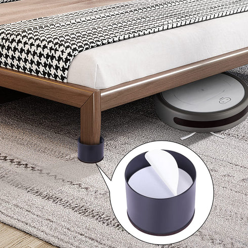 Ezprotekt 2 Inch Bed Risers Heavy Duty Stackable Furniture Risers - Solid Steel Bed Furniture Risers Post for Couch Bed Table Protect Wood & Carpet Surface, 3.15 x 3.15x 2 Inch(4 Pack, Round Black)