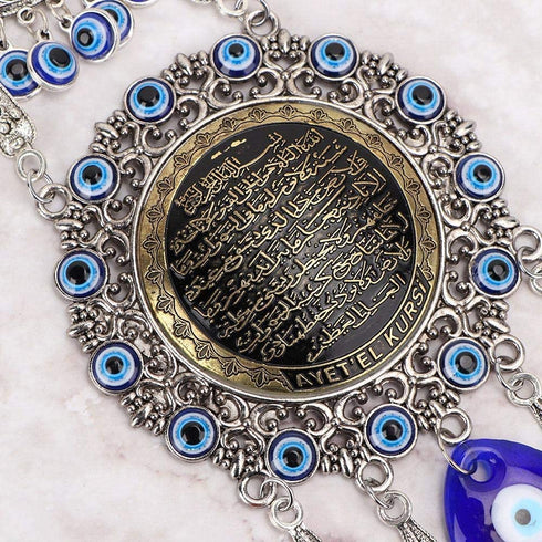 Blue Evil Eye, Turkish Blue Beads Amulet Delicate Blue Glass Ornament Home Protection Wall Hanging Decor Evil Eye Decor for Good Luck