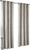 SunSmart Mirage 100% Total Blackout Single Window Curtain, Knitted Jacquard Damask Room Darkening Curtain Panel with Grommet Top, 50x84", Grey
