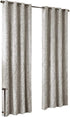 SunSmart Mirage 100% Total Blackout Single Window Curtain, Knitted Jacquard Damask Room Darkening Curtain Panel with Grommet Top, 50x84", Grey