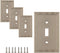 SleekLighting Toggle Wall plates | Decorative Zinc Cast Satin Nickel Finish | Electric Switch Covers| Style: 1 Gang Toggle (4 Pack)