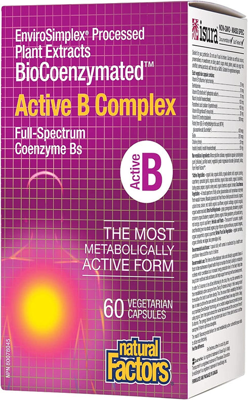 Natural Factors, BioCoenzymated Active B Complex, 60 Capsules (60 Servings)