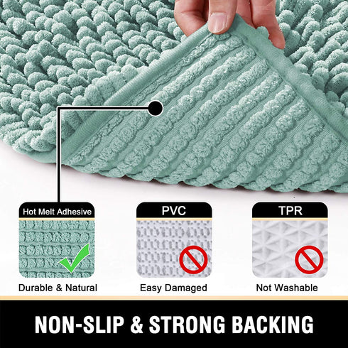 Bathroom Rugs Bath Mat Bath Rugs Bath Mats for Bathroom Non Slip Extra Thick Buncy Soft Chenille Bath Rug Fulffy Shag, Indoor Rug Carpet for Entry Living Room (Aqua, 20" x 32")
