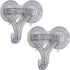 Lites-Up Heavy Duty Double Suction Cup Hook Reusable Wreath Hanger - Holds up to 25 LBs - Set of 2