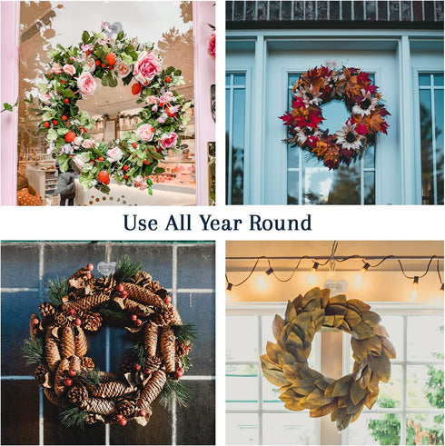 Lites-Up Heavy Duty Double Suction Cup Hook Reusable Wreath Hanger - Holds up to 25 LBs - Set of 2