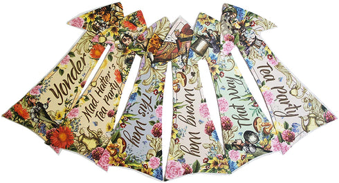 Alice in Wonderland Party Vintage Style Arrow Signs/Mad Hatters Tea Party Props Pack of 12 Signs