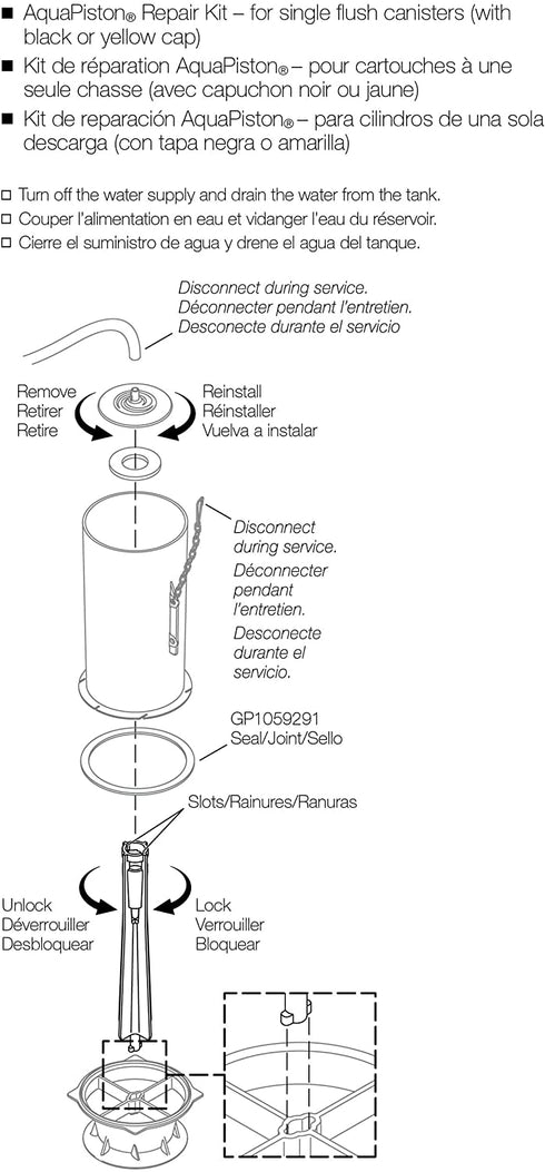 KOHLER Part GP1229656 Canister Repair Kit