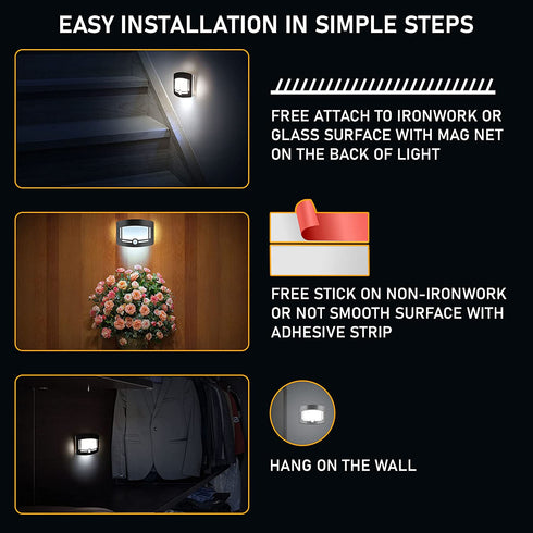 Motion Sensor Wireless Light 2 Sets Motion Activated Touchless Dimming Control Stick-Anywhere Closet Lights Stair Lights, Wall Lights for Hallway, Bathroom, Bedroom, Kitchen-AS SEEN ON TV