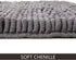 EFORPAD Curved U-Shaped Toilet Bathroom Rugs, 20 x 20 Inch, Chenille Non Slip Contoured Bath Mat Soft Absorbent Machine Washable Carpet for Bathroom Toilet, Grey