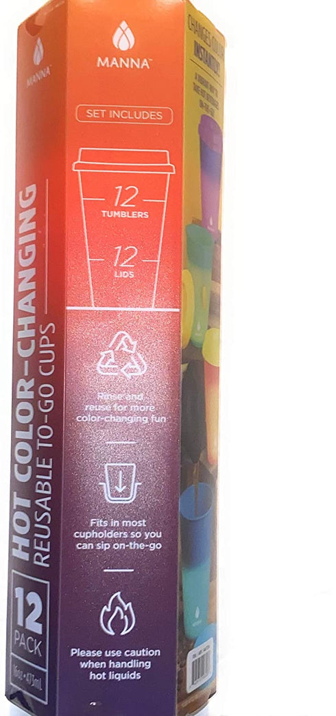 Manna Hot Color Changing To-Go Cups, 12-pack