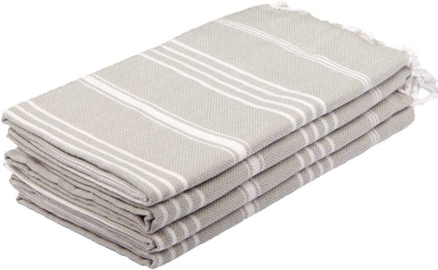 Clotho 4 Pack Turkish Hand Towel for Bathroom | Decorative Towel Set of 4 for Kitchen | 100% Cotton 18 x 40 Inches (Silver Gray)