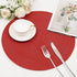 SHACOS Round Placemats Set of 6 Woven Braided 15 inch Circle Placemat for Dining Tables Kitchen Table Mats Washable (Red, 6)