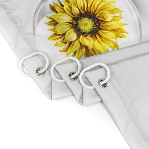 ECOTOB Highland Cow Get Naked Shower Curtain, Grey Funny Farm Animal Highland Cow in Bathtub Shower Curtain Sets, Farmhouse Yellow Floral Sunflower Shower Curtain Hooks Included, 69x70 inches