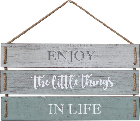 Barnyard Designs Enjoy The Little Things In Life Quote Wall Decor, Decorative Wood Plank Hanging Sign 17? x 10.25?
