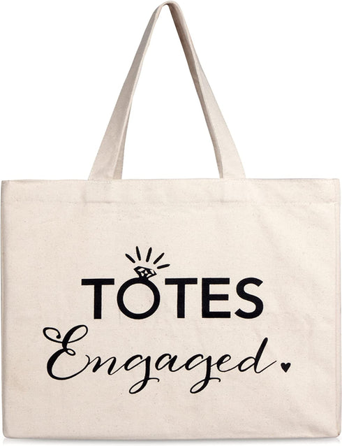 Prazoli Engaged Tote Bag - Engagement Gifts for Couples & Women , Bachelorette Gifts for Bride to Be Gifts , Honeymoon Essentials , Engaged Gifts for Her , Cute Bridal Shower Gift for Future Mrs