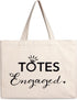 Prazoli Engaged Tote Bag - Engagement Gifts for Couples & Women , Bachelorette Gifts for Bride to Be Gifts , Honeymoon Essentials , Engaged Gifts for Her , Cute Bridal Shower Gift for Future Mrs