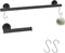 16-inch Matte Black Towel Bar with 2 Hooks and Toilet Paper Holder, Bathroom Towel Holder Stainless Steel, Bathroom Accessories Set