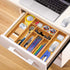 Bamboo Kitchen Drawer Organizer Large Silverware Tray, Expandable Wooden Cutlery Holder for Spoon Fork Flatware Adjustable Utensil Organizer By FURNINXS?7-9 Slot?