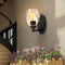 Bathroom Vanity Light Fixtures, Matte Black Industrial Farmhouse Wall Sconce with Seeded Glass Shade, Vintage Edison Wall Lamp Lighting for Living Room, Bedroom, Hallway, Stairs, Kitchen (No Bulb)