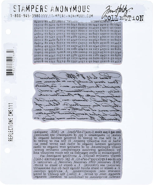 Stampers Anonymous Tim Holtz Cling Rubber Stamp Set, Reflections