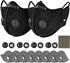 AstroAI Dust Mask Reusable Face Mask 2 Pack with Active Carbon Filters for Woodworking Construction Sanding Gardening Sawing,Grinding