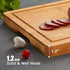Thick Bamboo Cutting Board, Chopping Board for Kitchen, Heavy Duty Cheese Board with handle and Juice Groove, Meat Butcher Block Cutting Borad, 100% Organic Bamboo, Pre Oiled, 15" x 11"