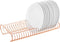 MyGift Rose Gold-Tone Metal Kitchen Dish Plate Storage Organizer and Drying Rack, Holds up to 21 Dinner, Salad, and Dessert Round Plates
