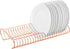 MyGift Rose Gold-Tone Metal Kitchen Dish Plate Storage Organizer and Drying Rack, Holds up to 21 Dinner, Salad, and Dessert Round Plates