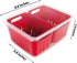 Kitchen Spaces KSDCB12-AMZ Twin Colander Stackable Food Storage Organizer for Fridge, Freezer, and Pantry, 8.8" x 6.8" x 3.9", Red & Clear