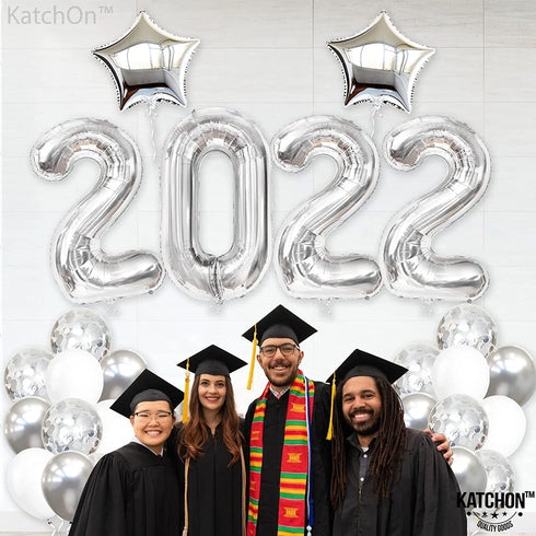 Silver 2022 Balloons Numbers Set - 40 Inch, 2022 Graduation Balloons, Confetti | Silver Graduation Decorations 2022, Graduation Party Decorations, Graduation Party Supplies | Class of 2022 Decorations