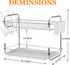 Dish Drying Rack 2 Tier, Kitchen Dish Rack with Drainboard, NATUROUS