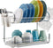 Dish Drying Rack 2 Tier, Kitchen Dish Rack with Drainboard, NATUROUS