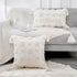 PANOD Super Soft Farmhouse Decorative Plush Throw Pillow Covers 20 x 20 White,Solid Pom pom Tufted with Tassels Modern Accent Boho Square Cushion Cover Pillow Case for Couch Sofa