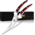 SMTENG sharp Poultry Shears?Good Grips Spring Loaded Poultry Scissors, Heavy Duty Kitchen Shears For Meat, Poultry & More, Multipurpose Kitchen Scissors with Pakka wood ox horn handle
