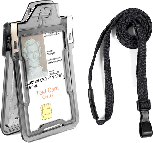 ID Stronghold Secure Badgeholder® Classic and Lanyard Combo (Clear/Black)