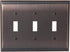 Amerock | Wall Plate | Oil Rubbed Bronze | 3 Toggle Switch Plate Cover | Candler | 1 Pack | Light Switch Cover