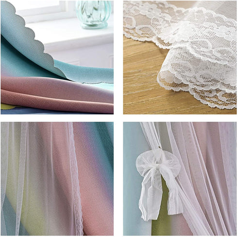 Yancorp Curtains for Girls Bedroom Kids Curtain Hollow-Out Star Window Drapes Curtain 63 inches Length Room Darkening Grommet 2 Layers (Baby Pink Blue, W52 X L63)