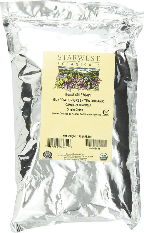 Starwest Botanicals Organic Gunpowder Green Tea, 1-pound Bag