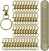100PCS Keychain Hooks with Key Rings, Metal Swivel Lobster Claw Clasps, for Keychain Clip Lanyard, Jewelry Making, Crafts (Green Bronze)