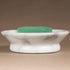Creative Home Genuine Natural Marble Round Bar Soap Dish Soap Tray Holder Countertop Organizer, 5" Diam. x 1.5" H, Off-White