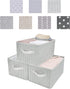 GRANNY SAYS Storage Containers for Organizing, Fabric Bins with Handles, Storage Baskets for Shelves, Large, White with Black Stripes, 3-Pack