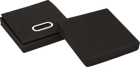 Household Essentials 34-1 Decorative Storage Cube Set with Removable Lids | Black | 2-Pack