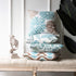 Phantoscope Set of 4 New Living Series Decorative Blue and Coffee Throw Pillow Case Cushion Cover 18 x 18 inches 45 x 45 cm